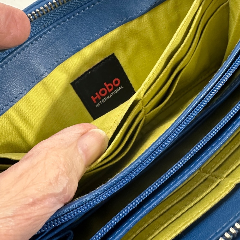HOBO Blue Woven Leather Wallet Clutch - Picture 4 of 8